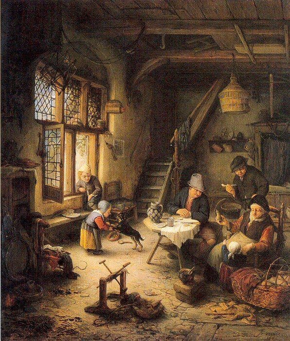 Ostade, Adriaen van Peasant Family in an Interior Germany oil painting art